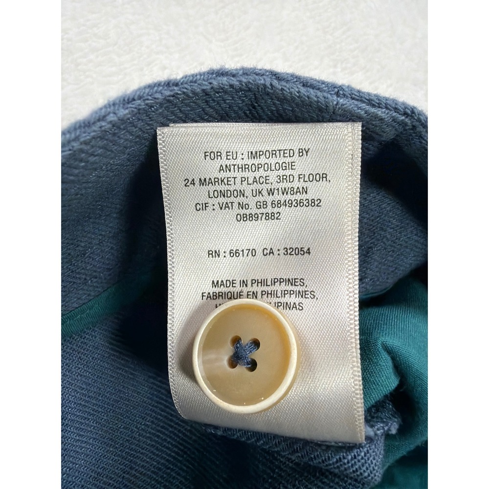 Anthropologie Wedgewood Blue Pants Women 14 Wide Leg Coastal Elegant NWT $120 - Picture 14 of 16